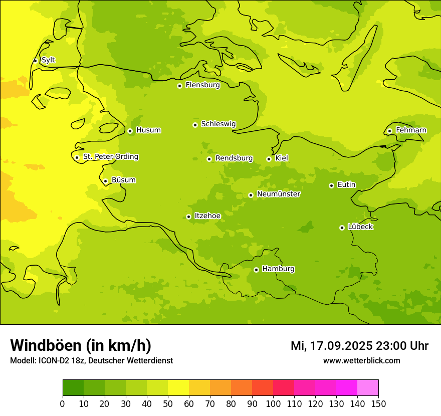Modellkarten Windgeschwindigkeit