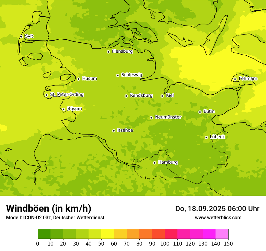 Modellkarten Windgeschwindigkeit