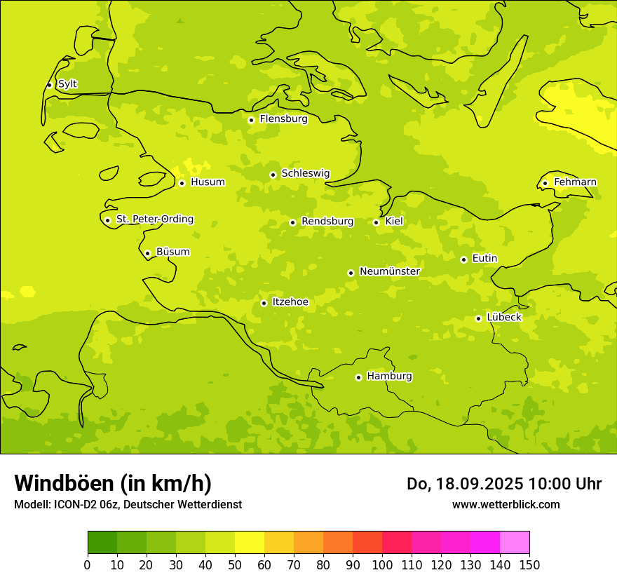 Modellkarten Windgeschwindigkeit