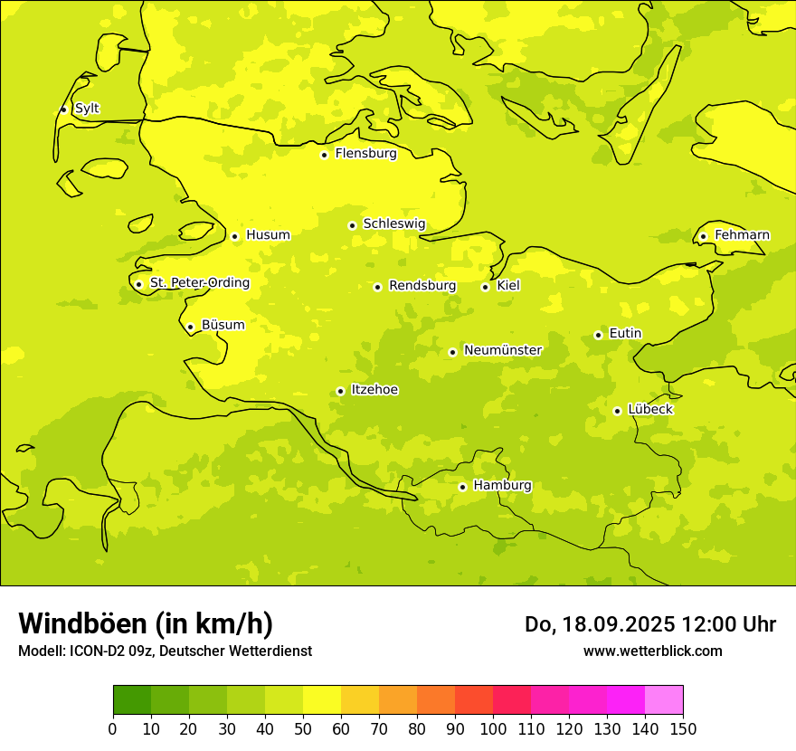 Modellkarten Windgeschwindigkeit