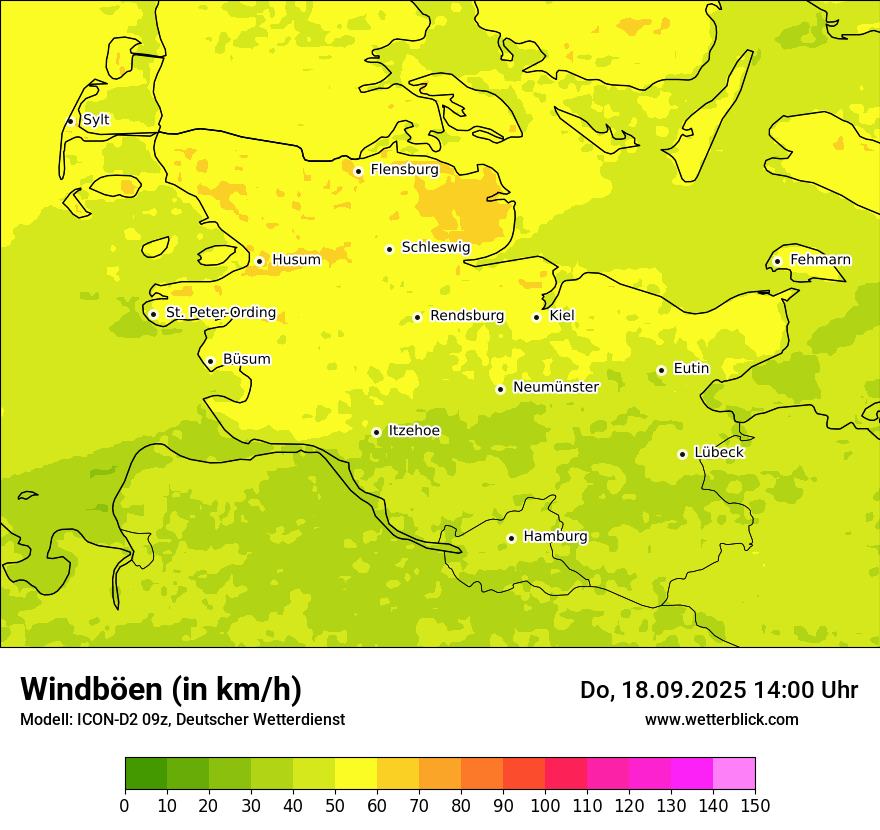 Modellkarten Windgeschwindigkeit