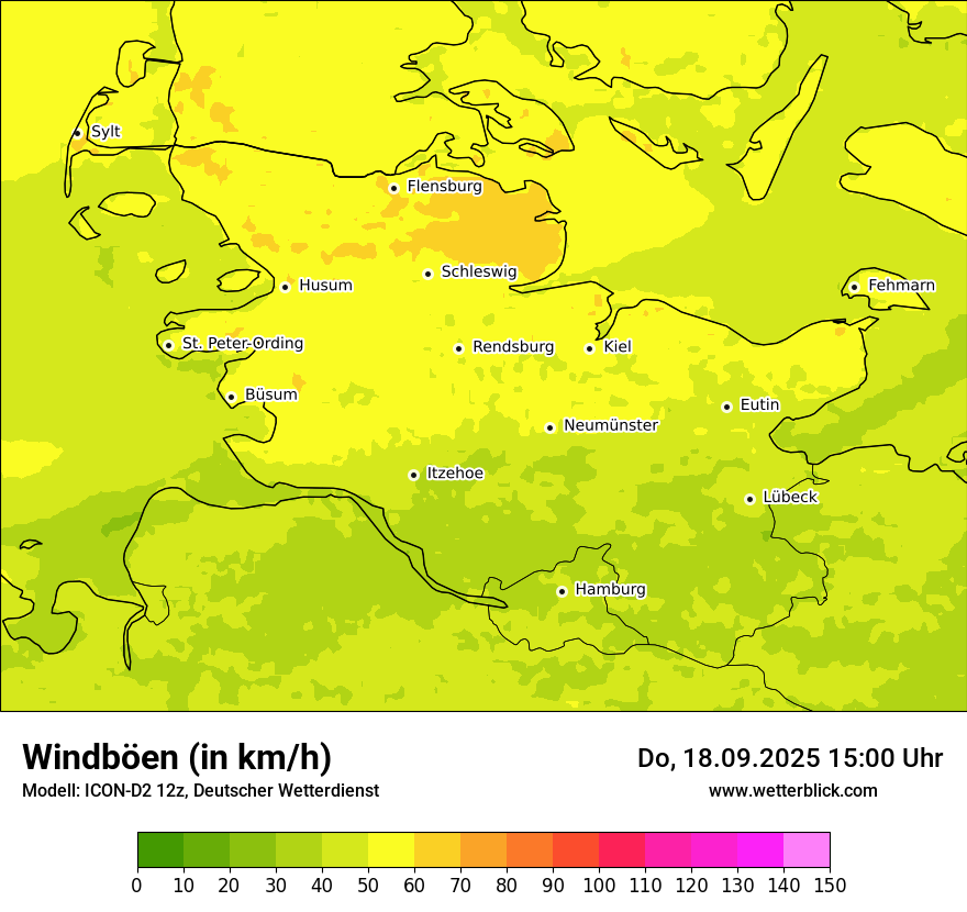 Modellkarten Windgeschwindigkeit