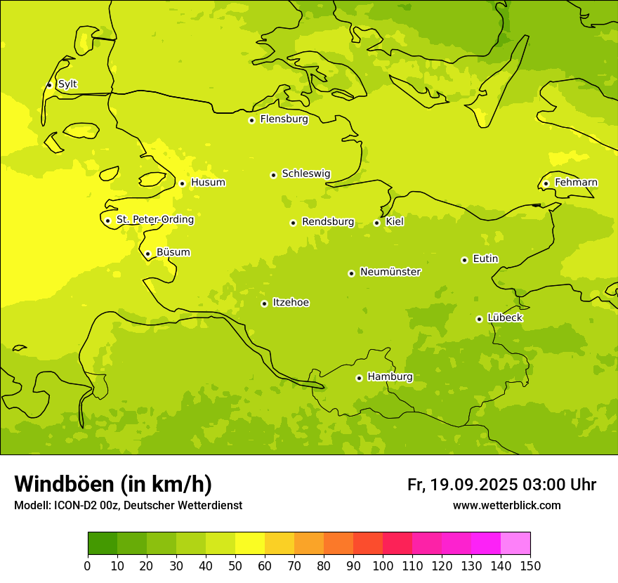 Modellkarten Windgeschwindigkeit