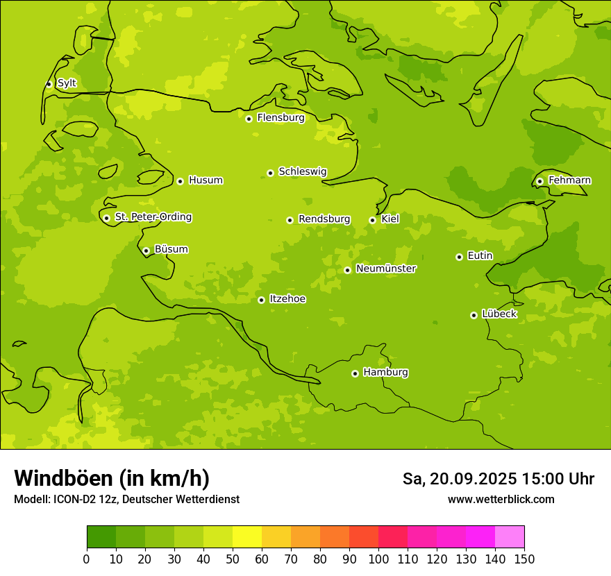 Modellkarten Windgeschwindigkeit