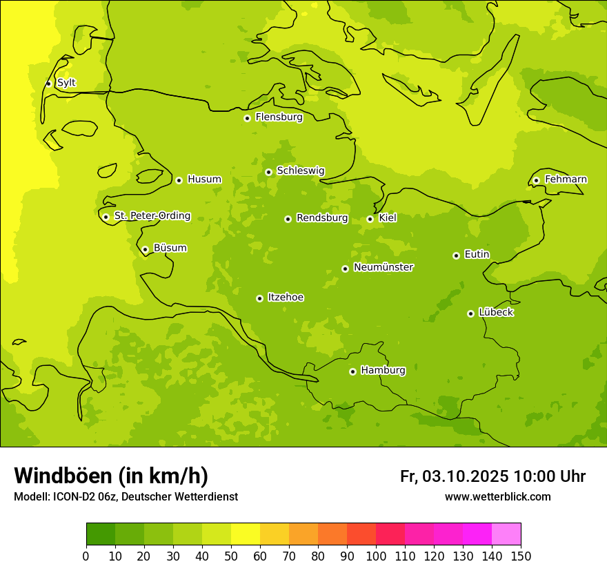 Modellkarten Windgeschwindigkeit