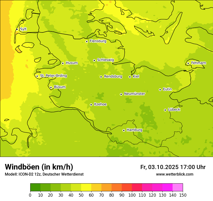 Modellkarten Windgeschwindigkeit
