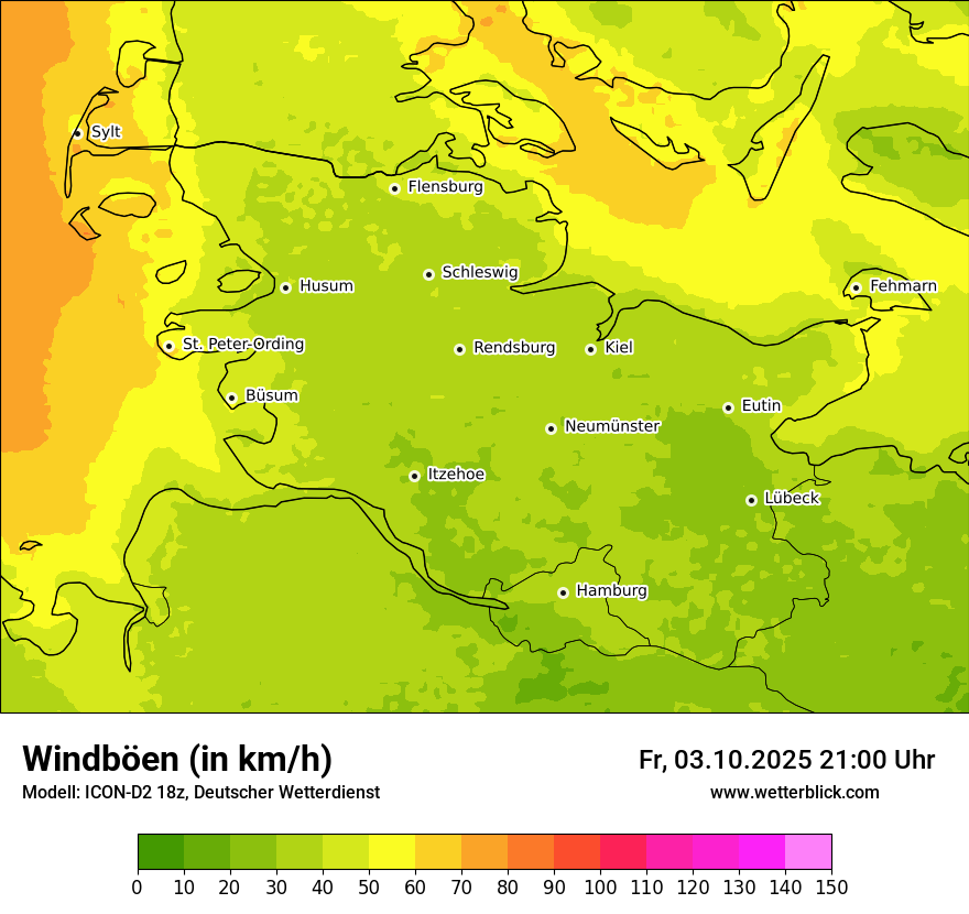Modellkarten Windgeschwindigkeit