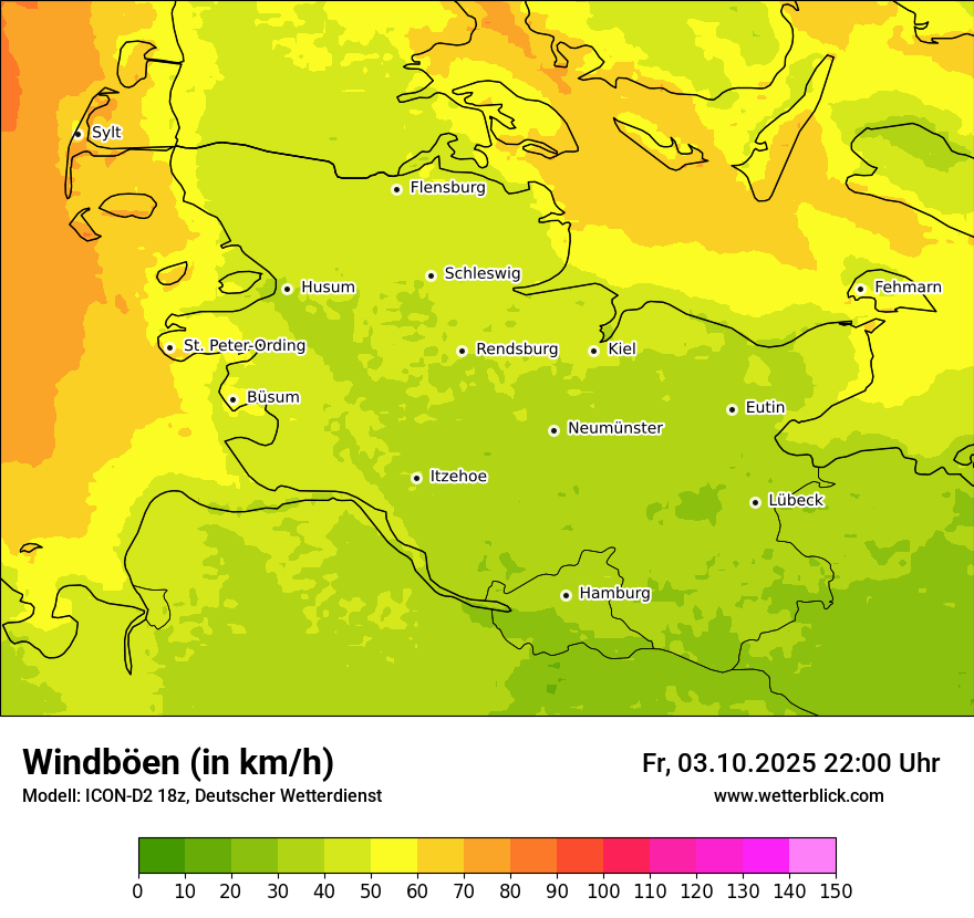 Modellkarten Windgeschwindigkeit