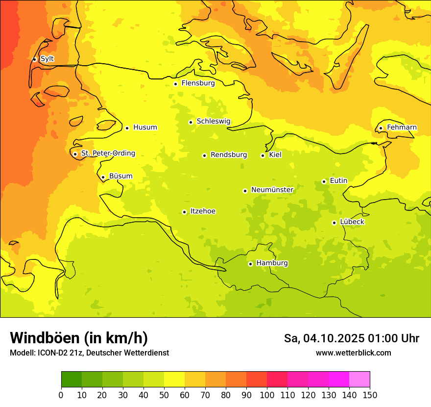 Modellkarten Windgeschwindigkeit