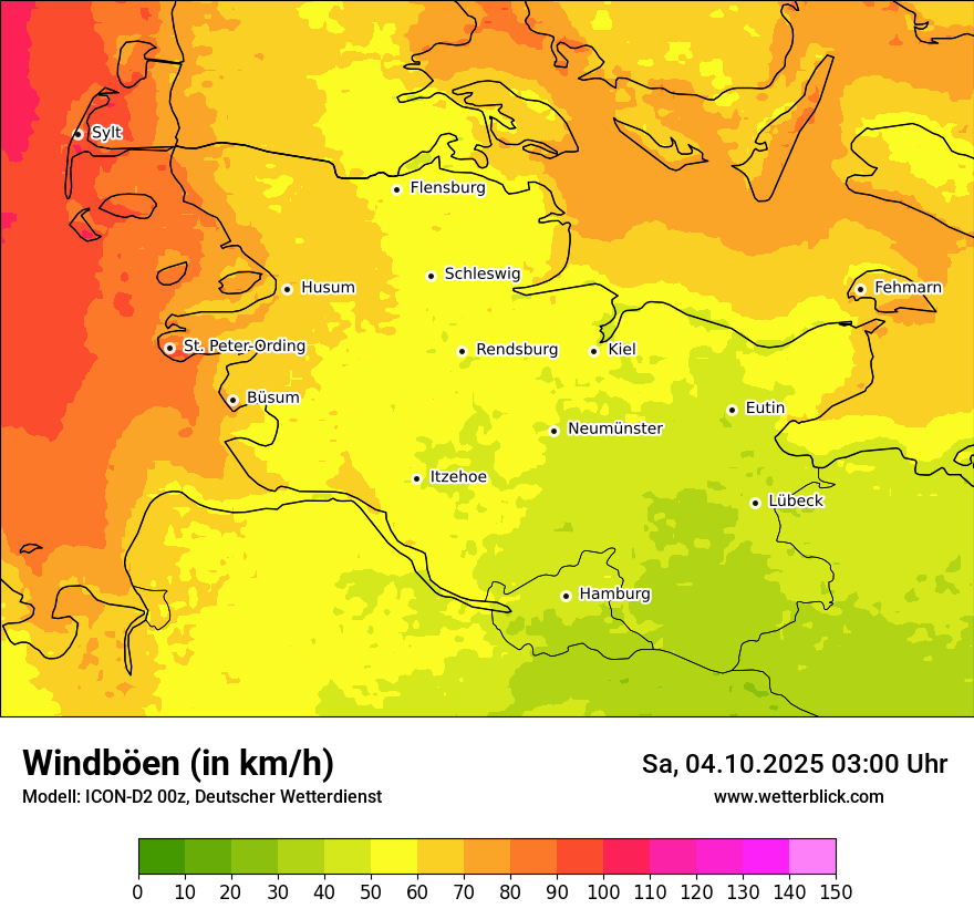 Modellkarten Windgeschwindigkeit