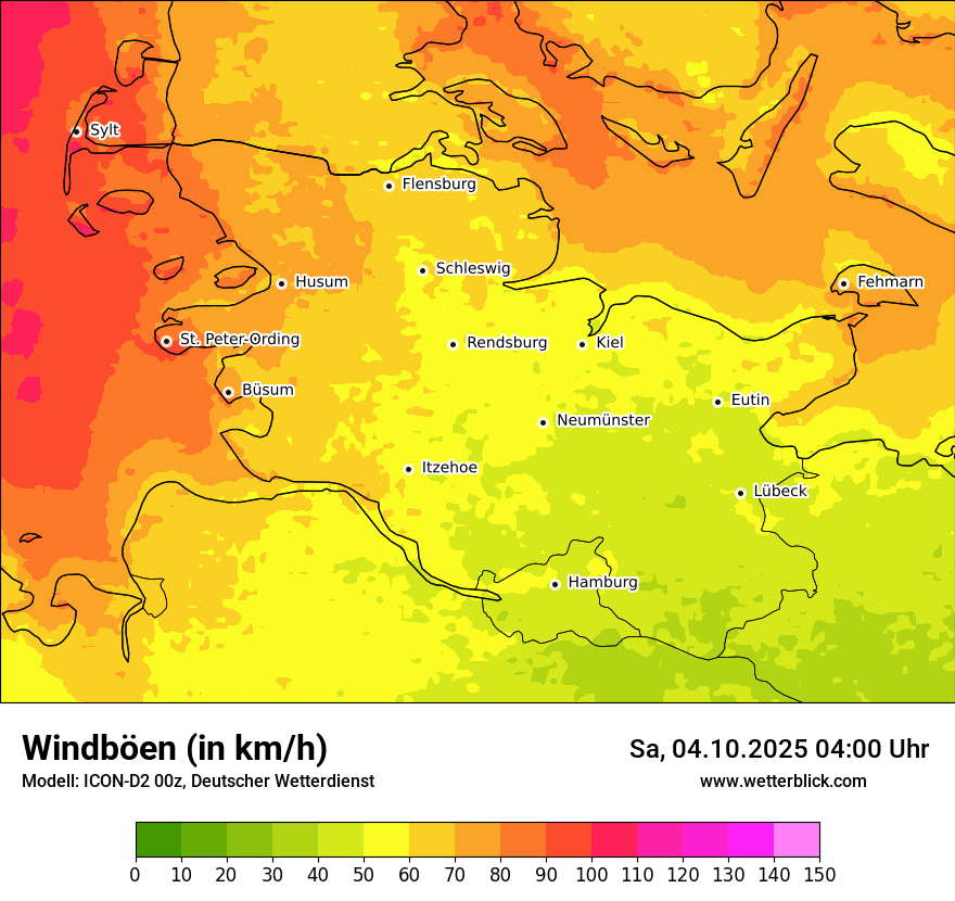 Modellkarten Windgeschwindigkeit