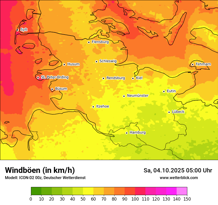 Modellkarten Windgeschwindigkeit