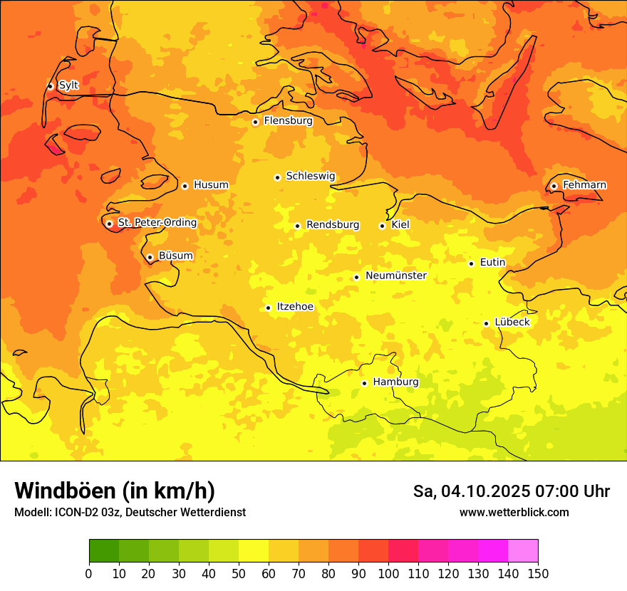 Modellkarten Windgeschwindigkeit