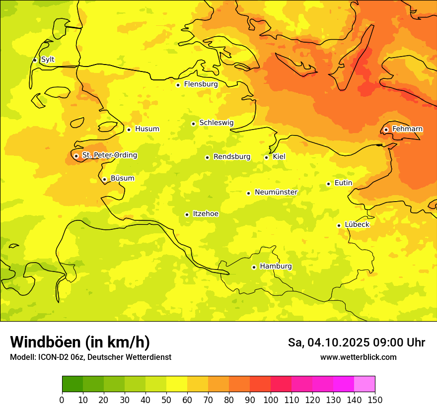 Modellkarten Windgeschwindigkeit