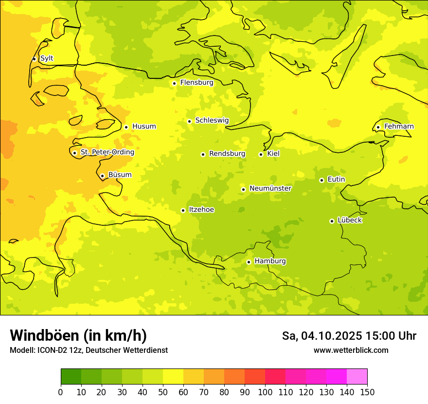 Modellkarten Windgeschwindigkeit