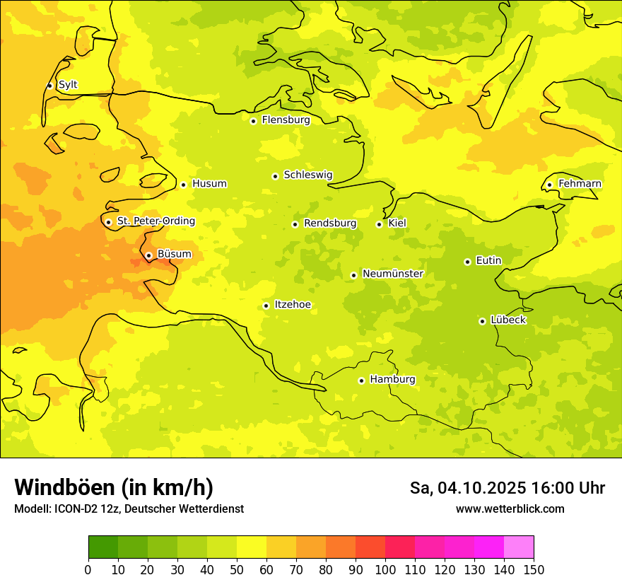 Modellkarten Windgeschwindigkeit