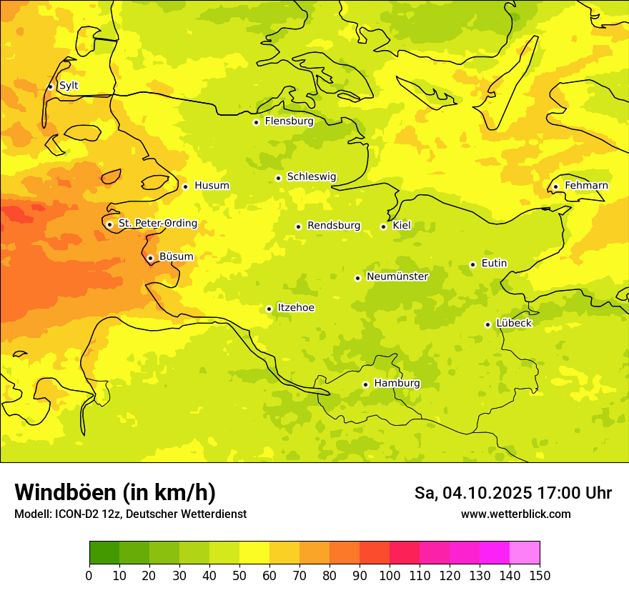 Modellkarten Windgeschwindigkeit