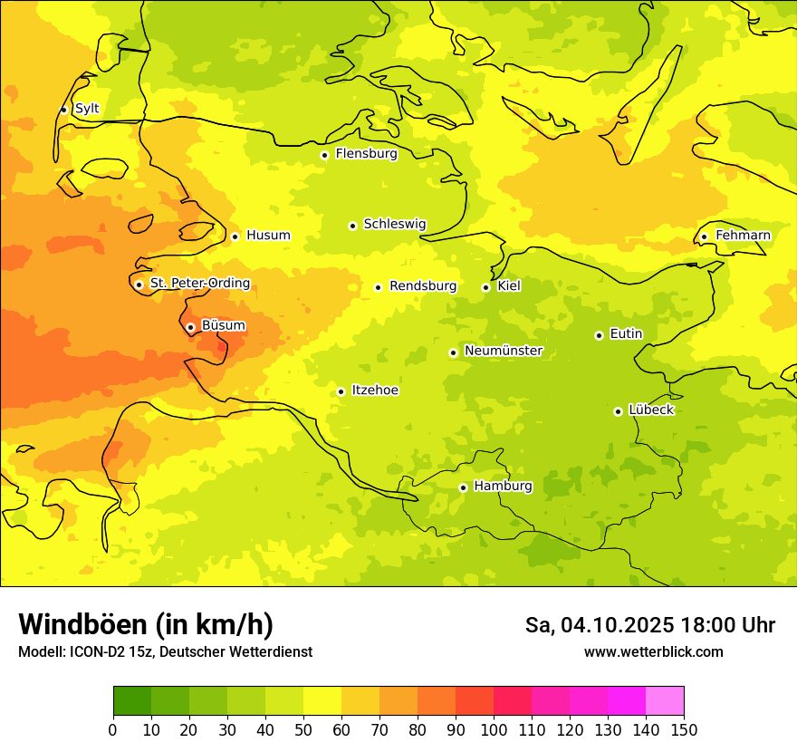 Modellkarten Windgeschwindigkeit