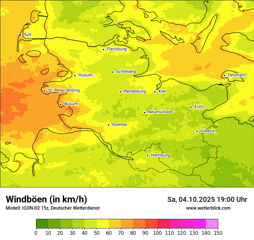 Modellkarten Windgeschwindigkeit