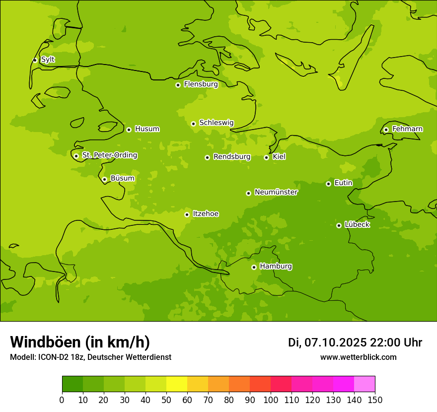 Modellkarten Windgeschwindigkeit