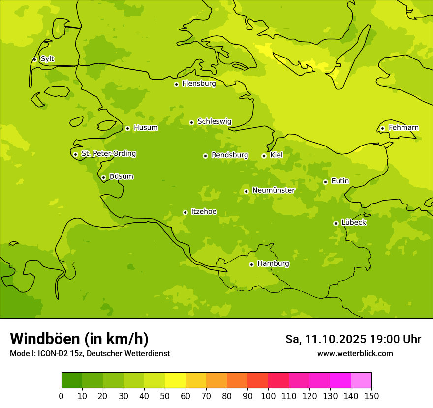 Modellkarten Windgeschwindigkeit