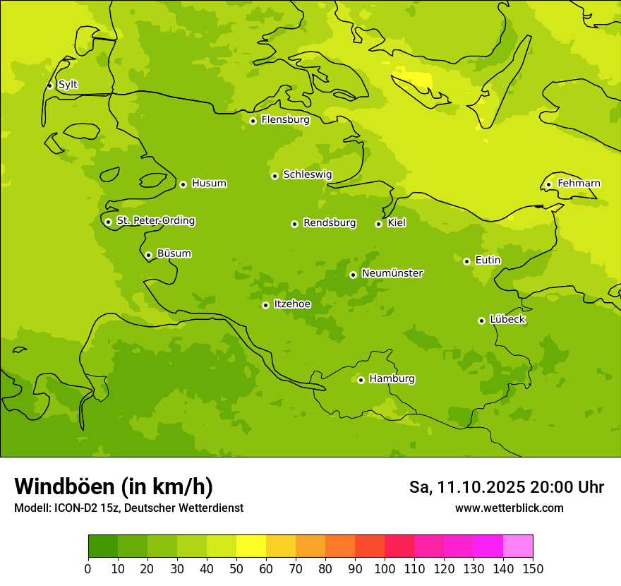 Modellkarten Windgeschwindigkeit