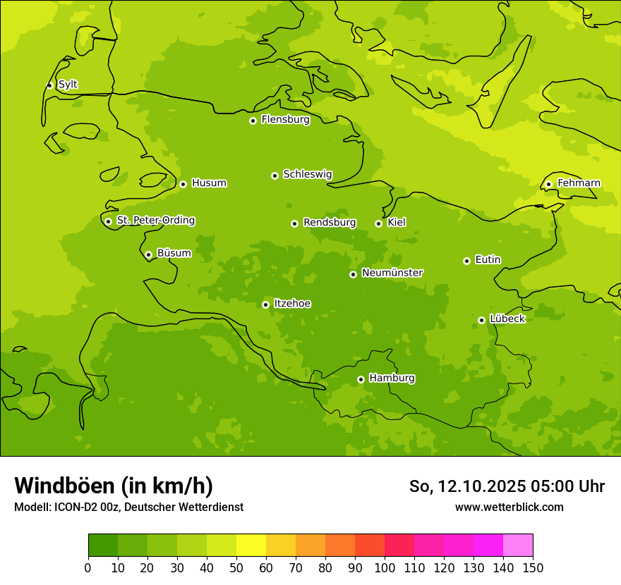Modellkarten Windgeschwindigkeit