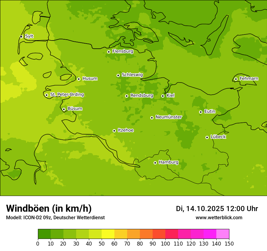 Modellkarten Windgeschwindigkeit