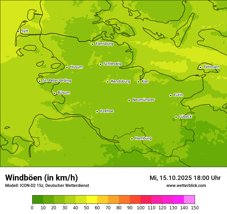 Modellkarten Windgeschwindigkeit