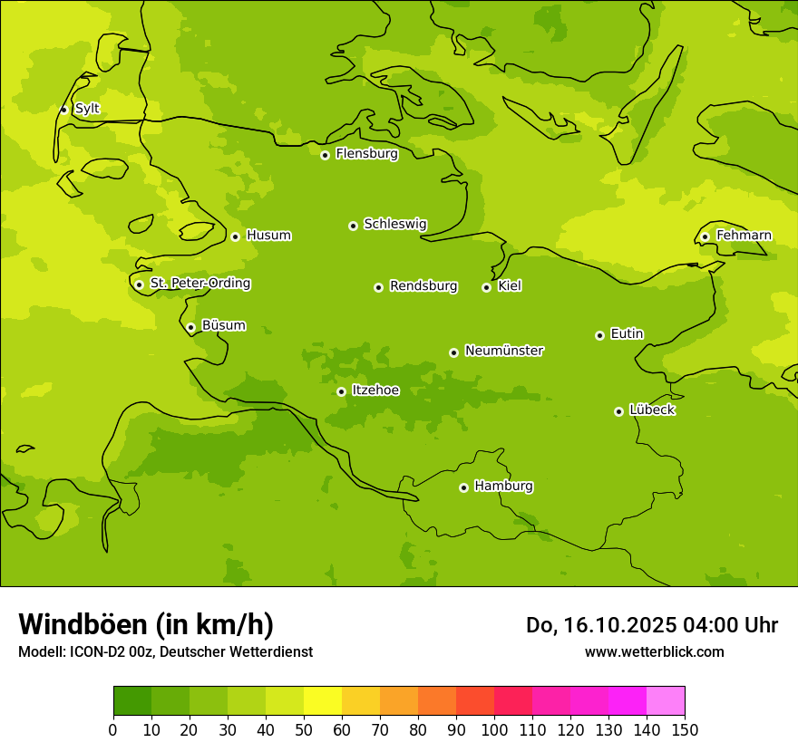 Modellkarten Windgeschwindigkeit