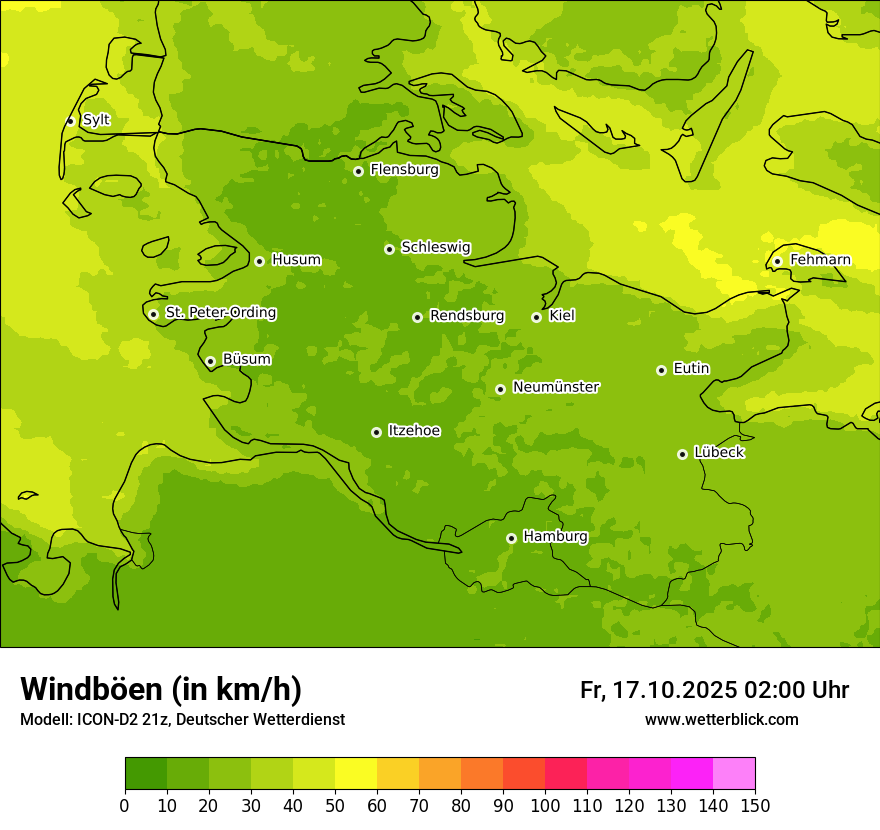 Modellkarten Windgeschwindigkeit