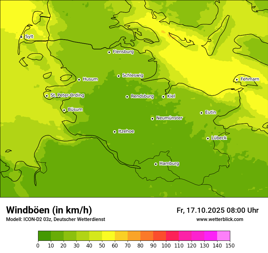 Modellkarten Windgeschwindigkeit