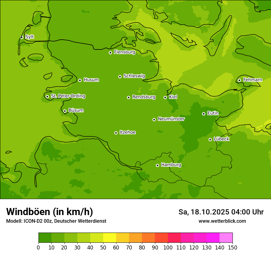 Modellkarten Windgeschwindigkeit