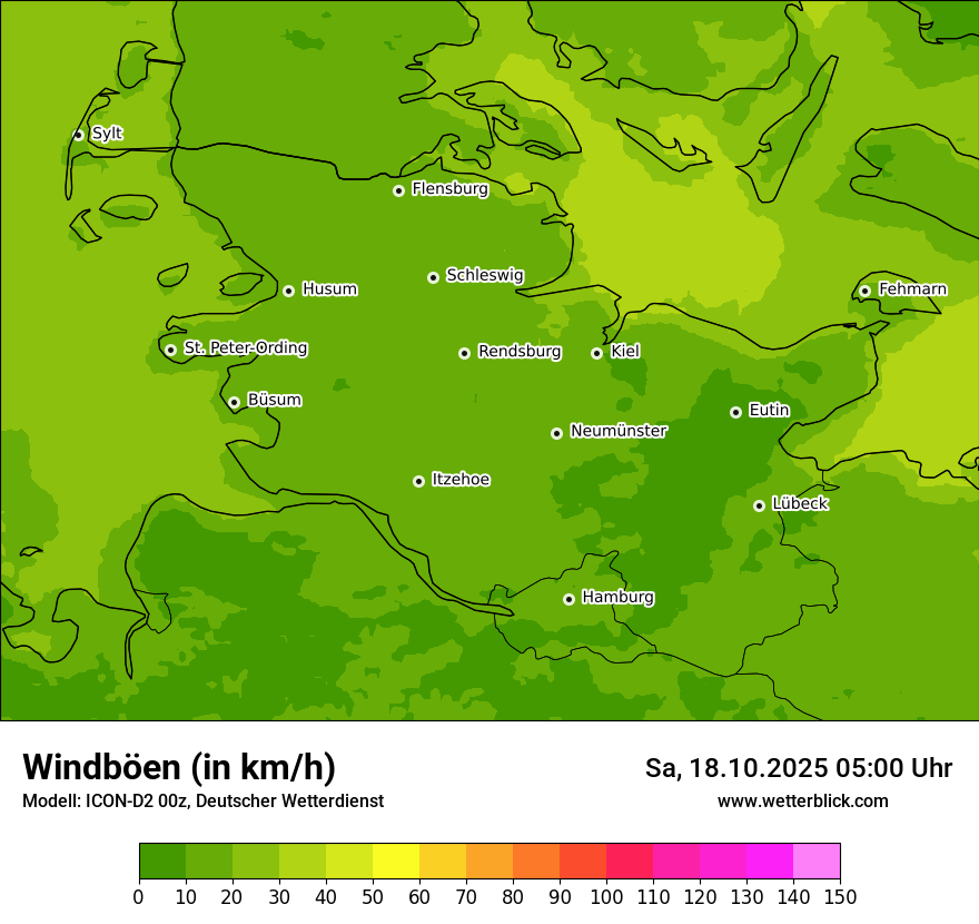 Modellkarten Windgeschwindigkeit