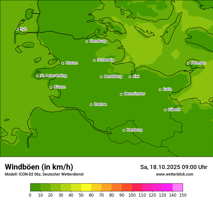 Modellkarten Windgeschwindigkeit