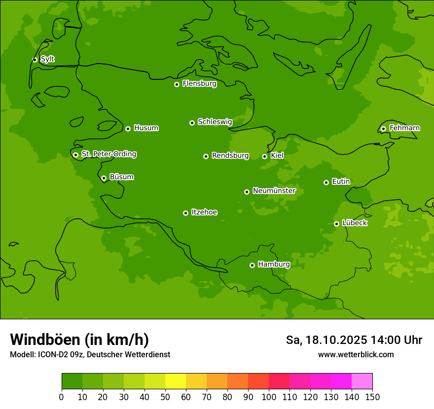 Modellkarten Windgeschwindigkeit