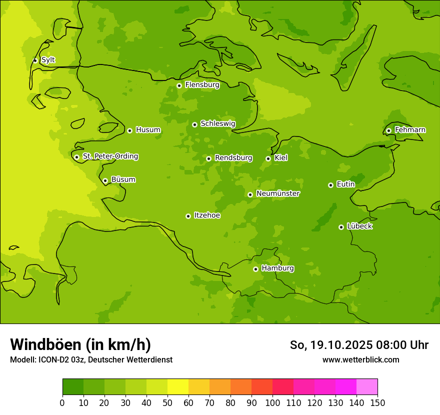 Modellkarten Windgeschwindigkeit