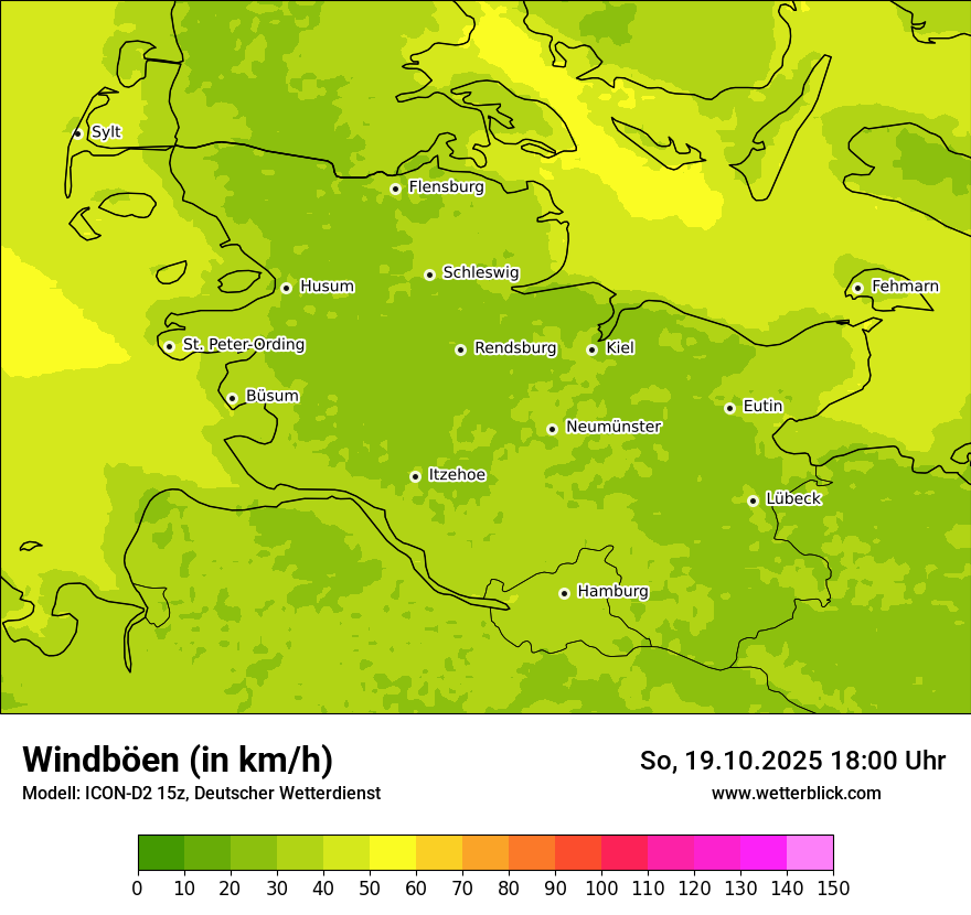 Modellkarten Windgeschwindigkeit