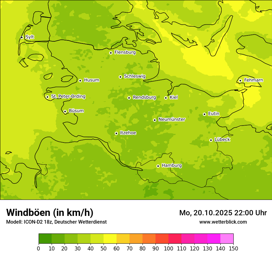 Modellkarten Windgeschwindigkeit