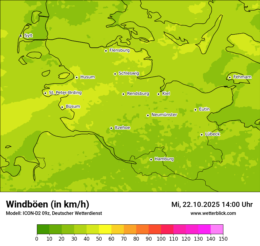 Modellkarten Windgeschwindigkeit
