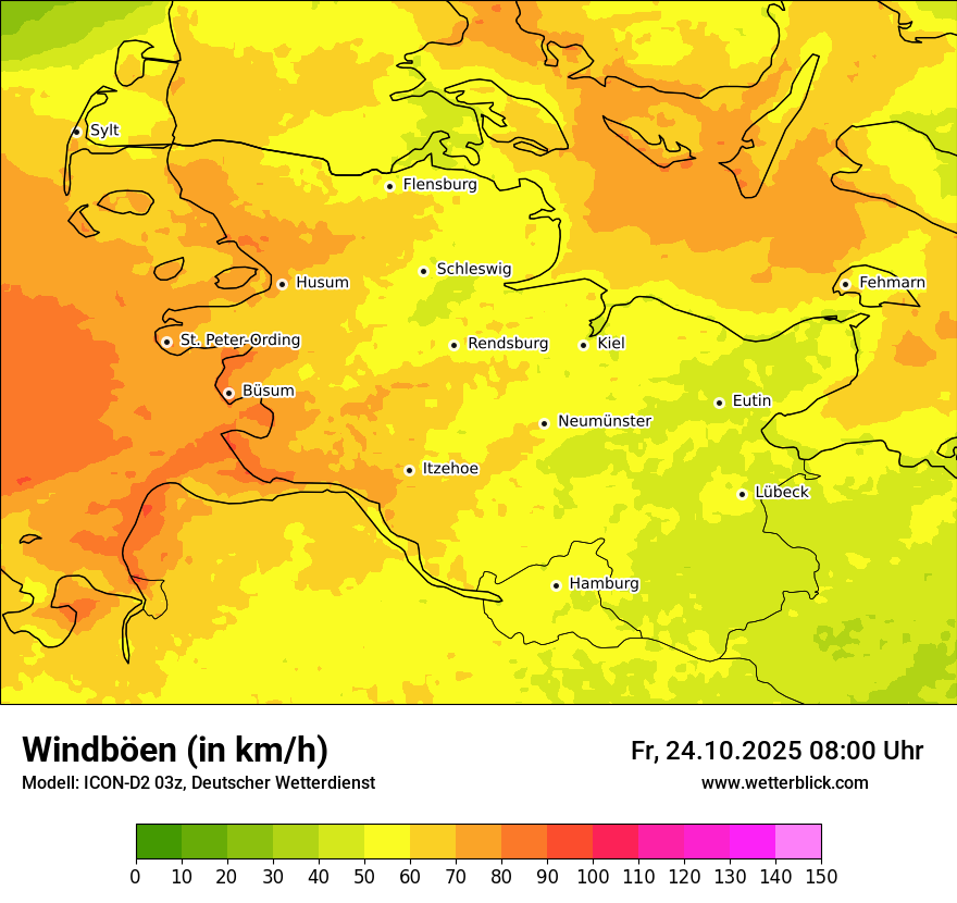 Modellkarten Windgeschwindigkeit