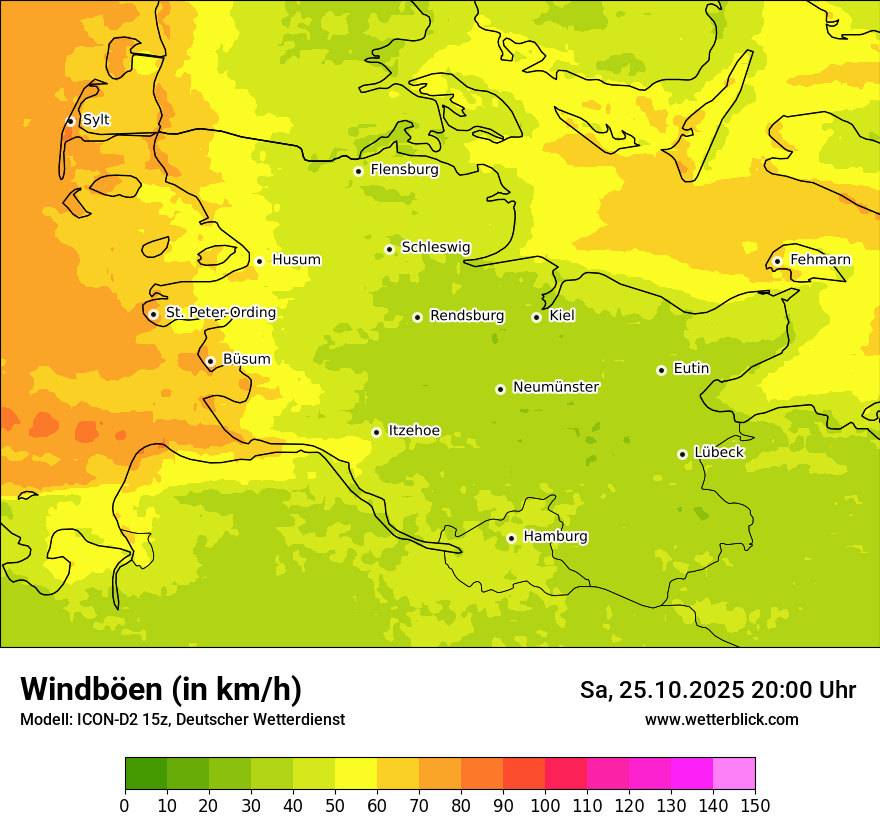 Modellkarten Windgeschwindigkeit