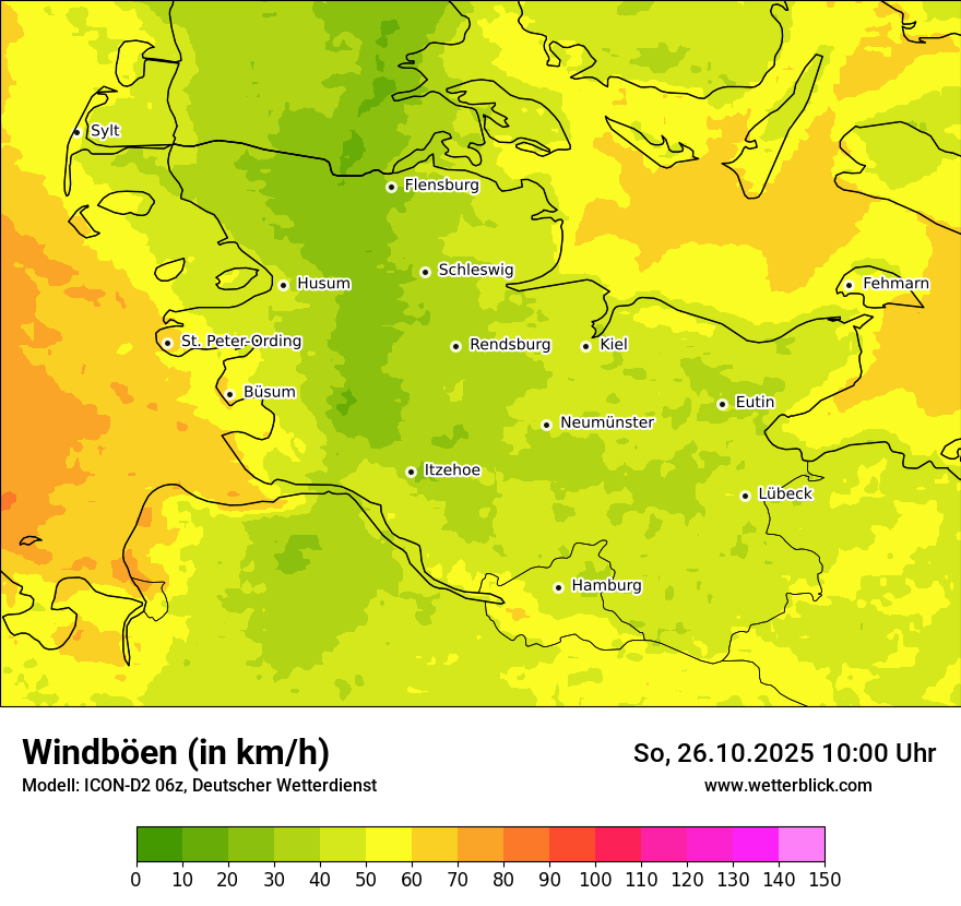 Modellkarten Windgeschwindigkeit