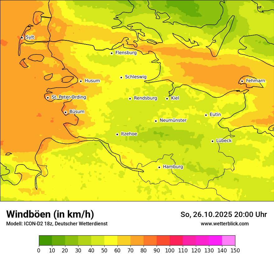 Modellkarten Windgeschwindigkeit