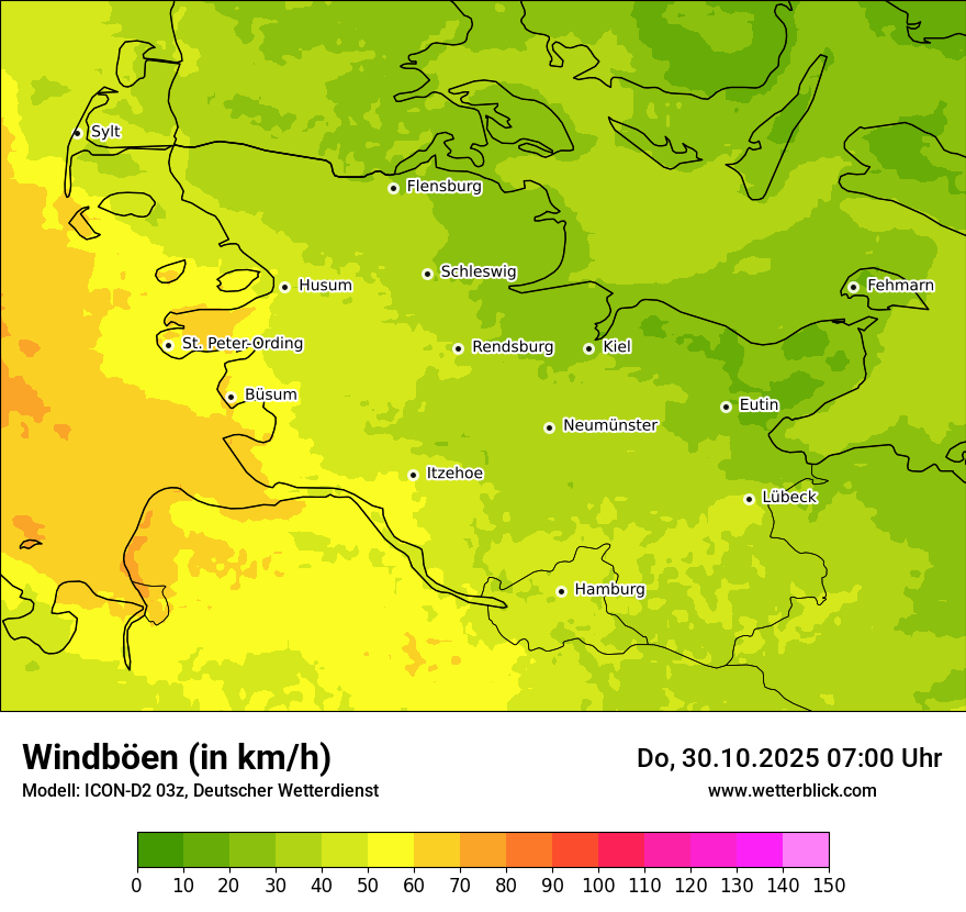 Modellkarten Windgeschwindigkeit