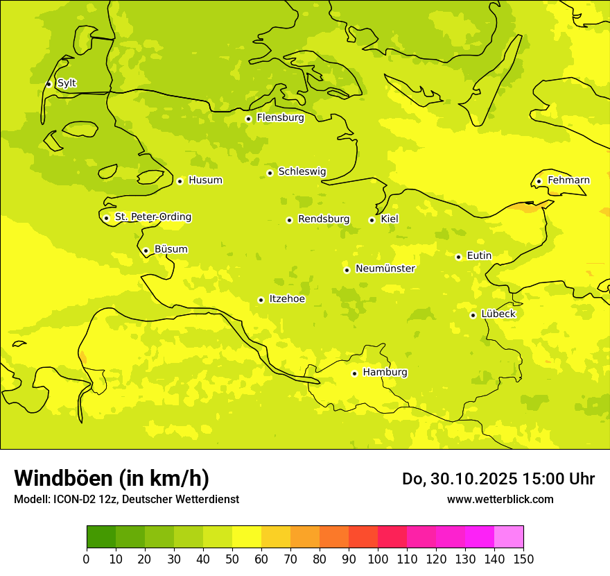 Modellkarten Windgeschwindigkeit