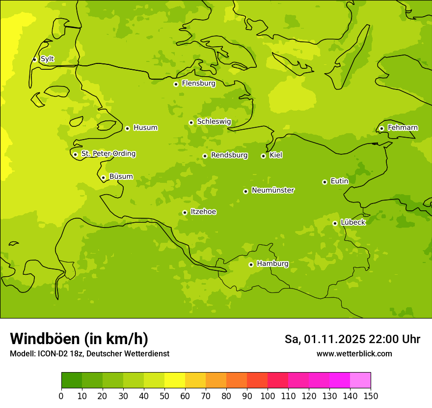 Modellkarten Windgeschwindigkeit