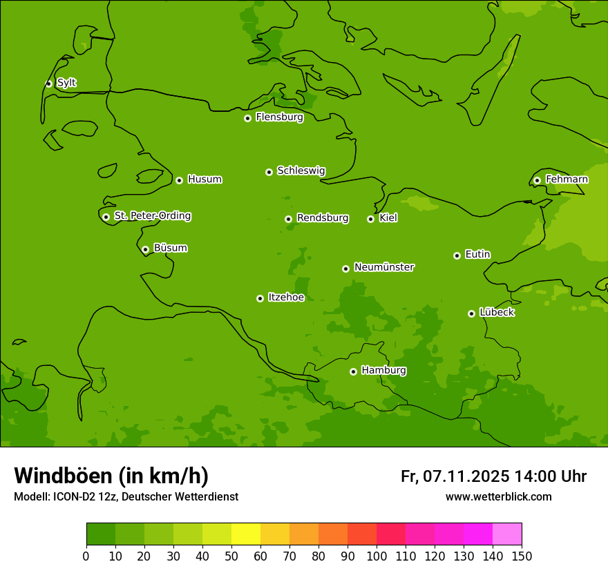 Modellkarten Windgeschwindigkeit