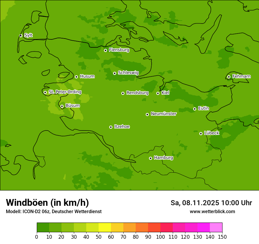 Modellkarten Windgeschwindigkeit