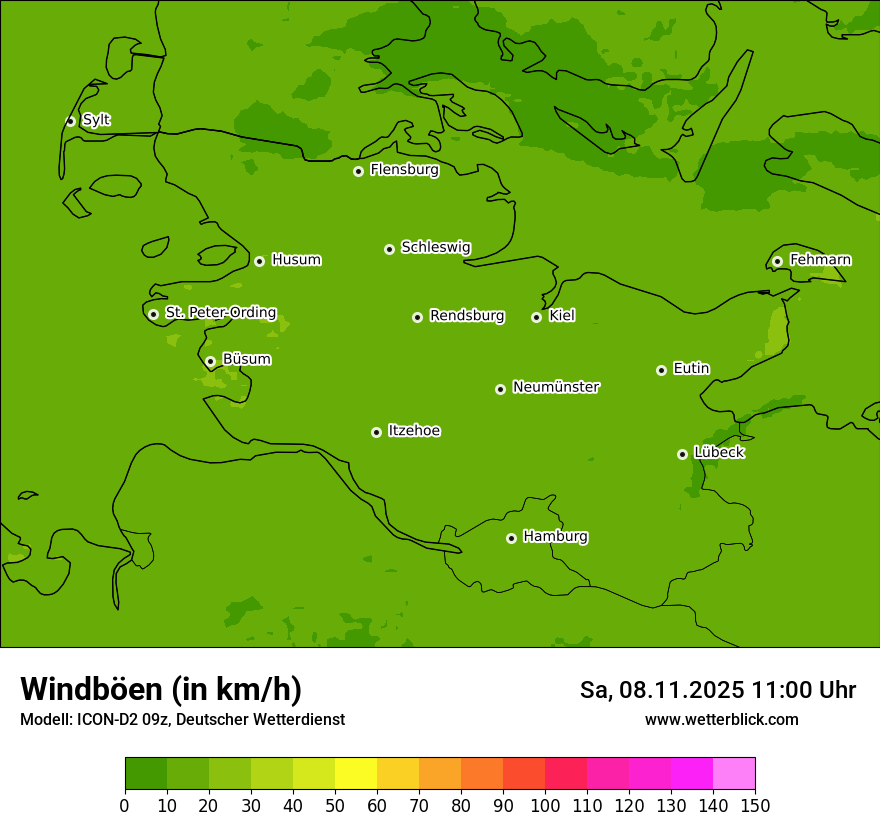 Modellkarten Windgeschwindigkeit